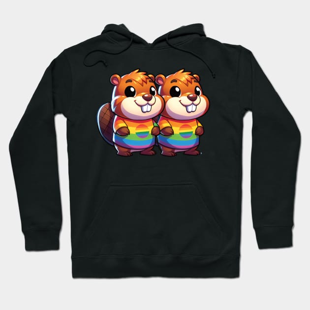 LGBT Beaver Hoodie by Batracheion